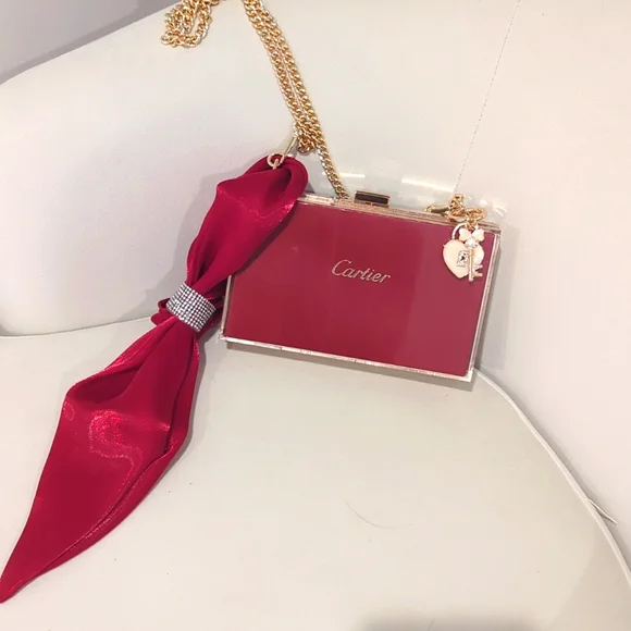 Cartier Paper Shopping Bag Upcycled Novelty Clutch - Picture 2 of 8